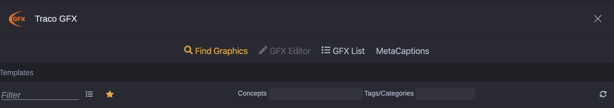 Find Graphics Toolbar
