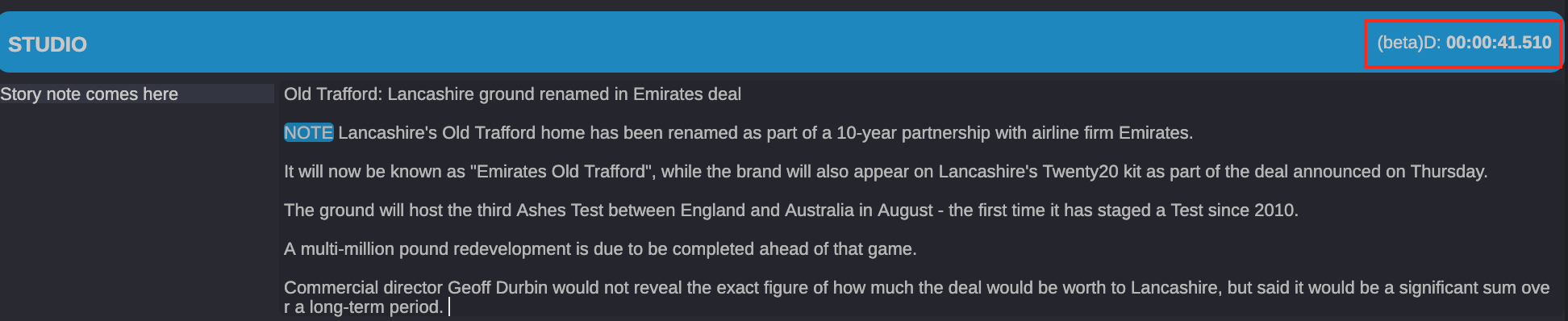 Story Element Duration