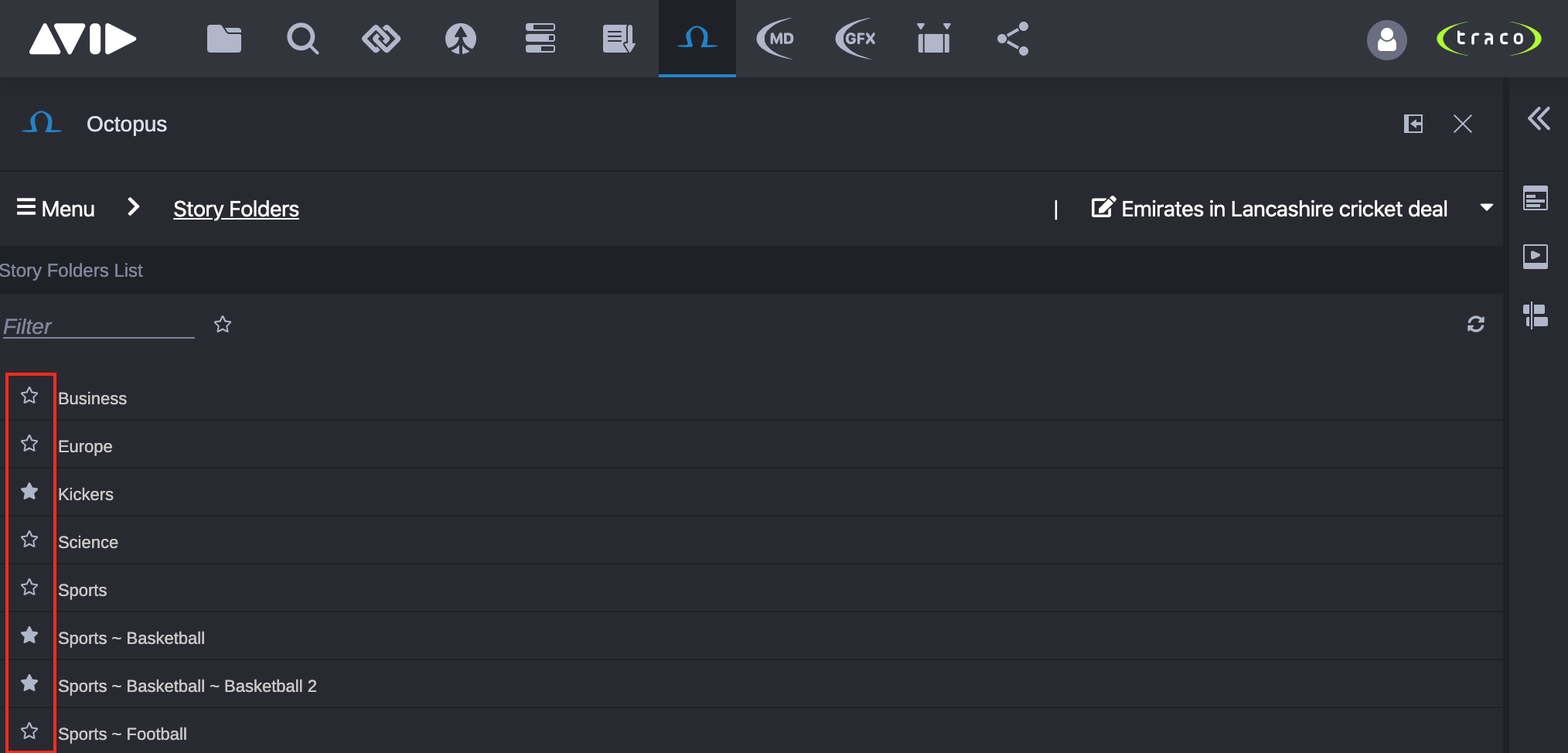 Add Favorite Story Folders